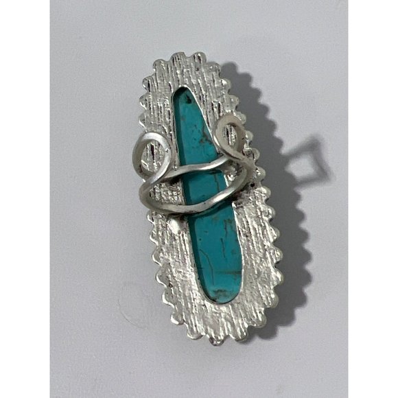 Faux Turquoise Navajo Adjustable Ring Womens Southwestern Boho NEW - Picture 2 of 3
